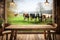 Cows enjoy a rustic wooden space, epitomizing pastoral serenity