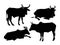 Cows silhouettes-vector