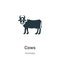 Cows vector icon on white background. Flat vector cows icon symbol sign from modern animals collection for mobile concept and web