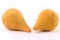 Coxinha, traditional Brazilian cuisine snacks stuffed with chicken, isolated on white background