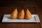 Coxinha. Traditional brazilian deep fried chicken snack. Brazilian food