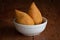 Coxinha. Traditional brazilian deep fried chicken snack. Brazilian food