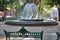 Coyoacan, Mexico-22 April, 2018: Central Coyoacan park with 3 Coyotes fountain on a weekend