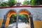 COYOACAN, MEXICO CITY, MEXICO-20 APRIL, 2018: Coyoacan Central park entrance leading to the Coyoacan church