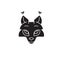 Coyote head black vector concept icon. Coyote head flat illustration, sign