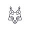 Coyote head vector line icon, sign, illustration on background, editable strokes