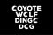 Coyote Wolf Dingo Dog Text Type Word Font Typography Logo Design Vector