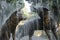 Coyotes fountain at Parque Centenario in Coyoacan