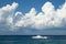 Cozumel Island Boat Under Clouds