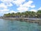 Cozumel Mexico - 3/17/18 - Cruise ship passengers relaxing along the waterfront of tropical island of Cozumel, Mexico