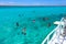 Cozumel, Mexico - Group of friends relaxing together on a party boat tour of the Carribean Sea