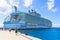 Cozumel, Mexico - May 04, 2018: Royal Carribean cruise ship Oasis of the Seas docked in the Cozumel port during one of