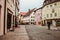 Cozy alpine houses with tile roofs. Little german town Fussen.