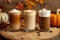 Cozy autumn coffee drinks