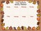 Cozy autumn weekly planner and to do list with fall leaves ornament. Cute template for agenda, planners, check lists, and other