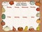 Cozy autumn weekly planner and to do list with trendy pumpkins ornament. Cute template for agenda, planners, check lists, and