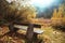 Cozy bench in the mountains