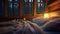 cozy blurred cabin interior