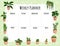 Cozy boho weekly planner and to do list with hygge potted succulent plants ornament. Cute lagom template for agenda, planners,