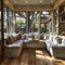 Cozy breakfast nook with a built-in bench and natural light