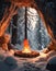 Cozy cave fire