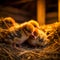 Cozy Chicks Under Heat Lamp