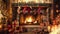 Cozy Christmas Fireplace Animation with Christmas stockings hanging by the chimney