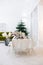 Cozy classic table for celebrating Christmas or New Year in a Scandinavian style