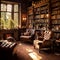 Cozy Corners and Classic Tales: Rustic Library Interior