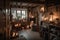 cozy cottage with hearth, lanterns and candles for hygge-inspired setting