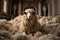 Cozy Elegance: Woolly Sheep\\\'s Haven Inside. Generative AI