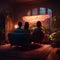 Cozy Evening: Couple Enjoying TV Time Together
