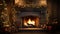 cozy fireplace holiday