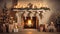 a cozy fireplace vignette with stockings hanging