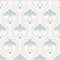 Cozy floral damask seamless pattern. Light beige and blue butterfly. Vector gray branches with leaves modern farmhouse.