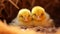 Cozy Fluffiness: Adorable Baby Chicks in a Soft Nest