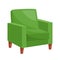 Cozy green armchair, vector illustration