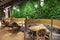 Cozy green beautiful restaurant interior