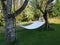 Cozy hammock hanging in a garden