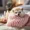 Cozy Hedgehog: Rosie Finds Comfort in Pastel Pink Blanket