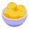 Cozy home bowl oranges icon, isometric style