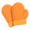 Cozy home kitchen gloves icon, cartoon style