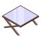 Cozy home reading table icon, isometric style