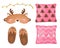 Cozy Home Set, Sleep mask clipart, Slippers, Deer sleep mask, Planner girl set, garland, pillows, good night set, decor