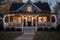 cozy house with wrap-around porch and lanterns for a warm and welcoming exterior