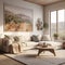 Cozy Living Room with Comfortable Sectional Sofa and Textured Rug