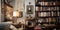 A cozy living room corner once cluttered with knick - knacks now displays a well - organized collection of books and