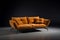 Cozy luxury couch in Scandinavian style over studio background