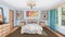 Cozy modern bedroom interior design 3D