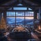 Cozy Mountain Retreat Dining Room Sunset Panorama
